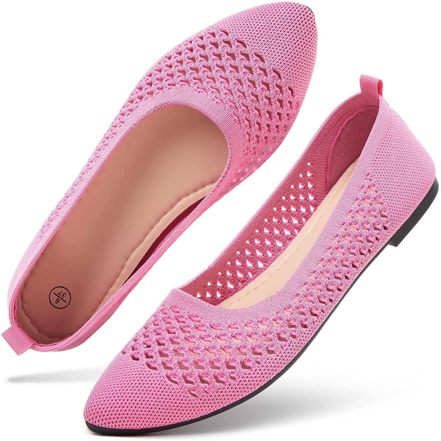 hash bubbie Women's Mesh Flats Shoes Ballet Dress Shoes | knit dressy slip on business non slip breathable casual comfortable pointed toe loafers