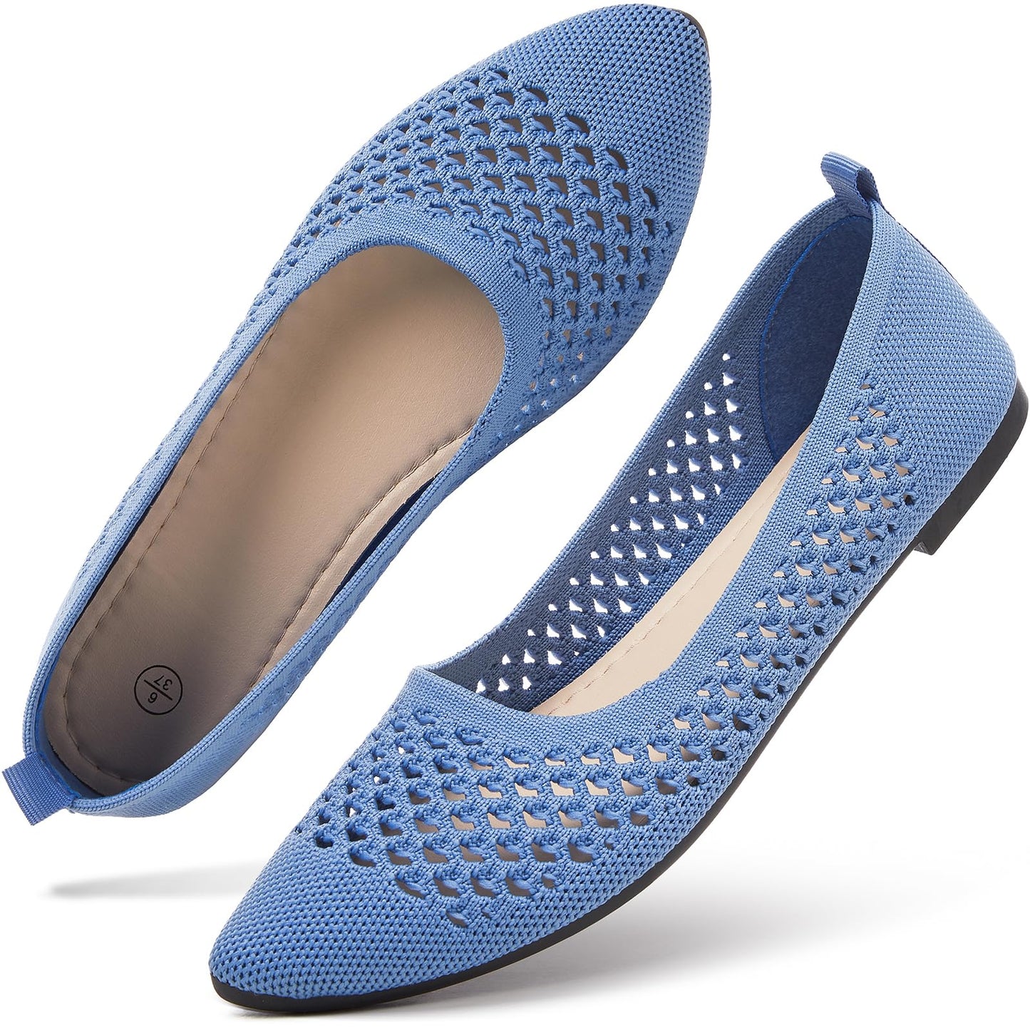 hash bubbie Women's Mesh Flats Shoes Ballet Dress Shoes | knit dressy slip on business non slip breathable casual comfortable pointed toe loafers