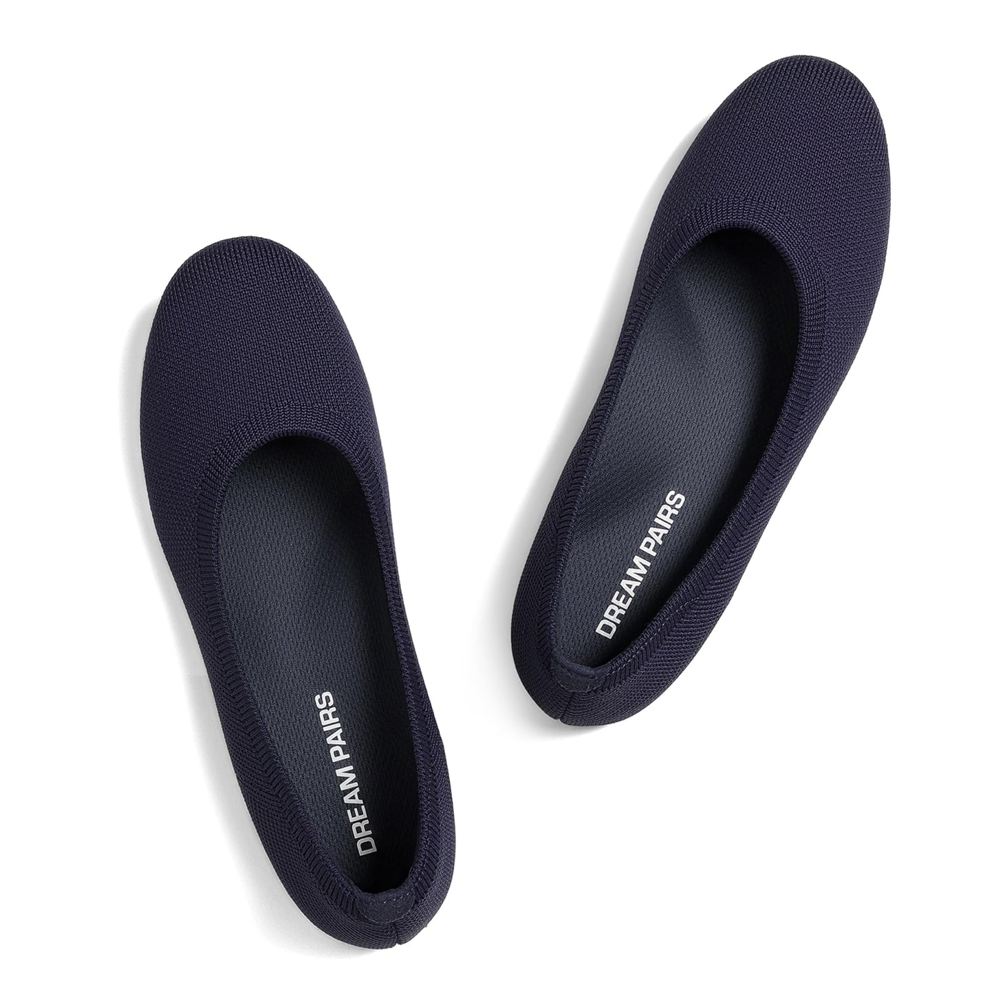 DREAM PAIRS Women's Dress Knit Ballet Comfort Flats | Comfortable Round Toe Slip-On Flexible Portable Breathable Dress Office Flats for Daily Walking and Travel