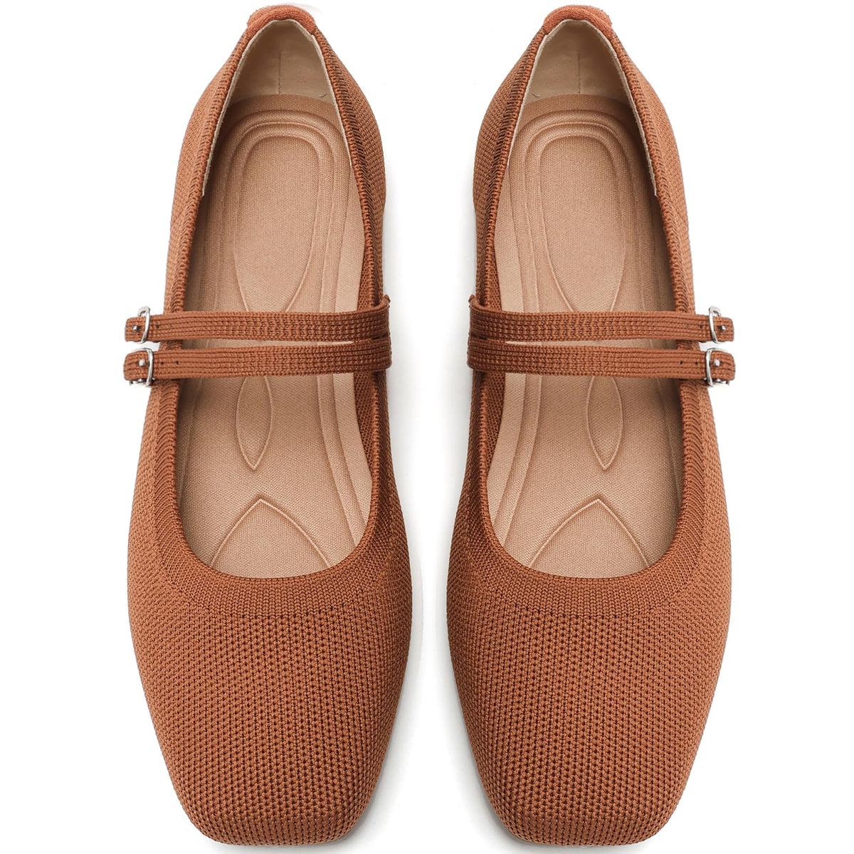 Womens Woven Ballet Flats, Foldable Mary Jane Shoes for Casual Wear | Woven Knit Texture,Breathable Upper,Adjustable Strap,Foldable Travel,Cushioned Sole,Spring Fall Daily Walking Errands