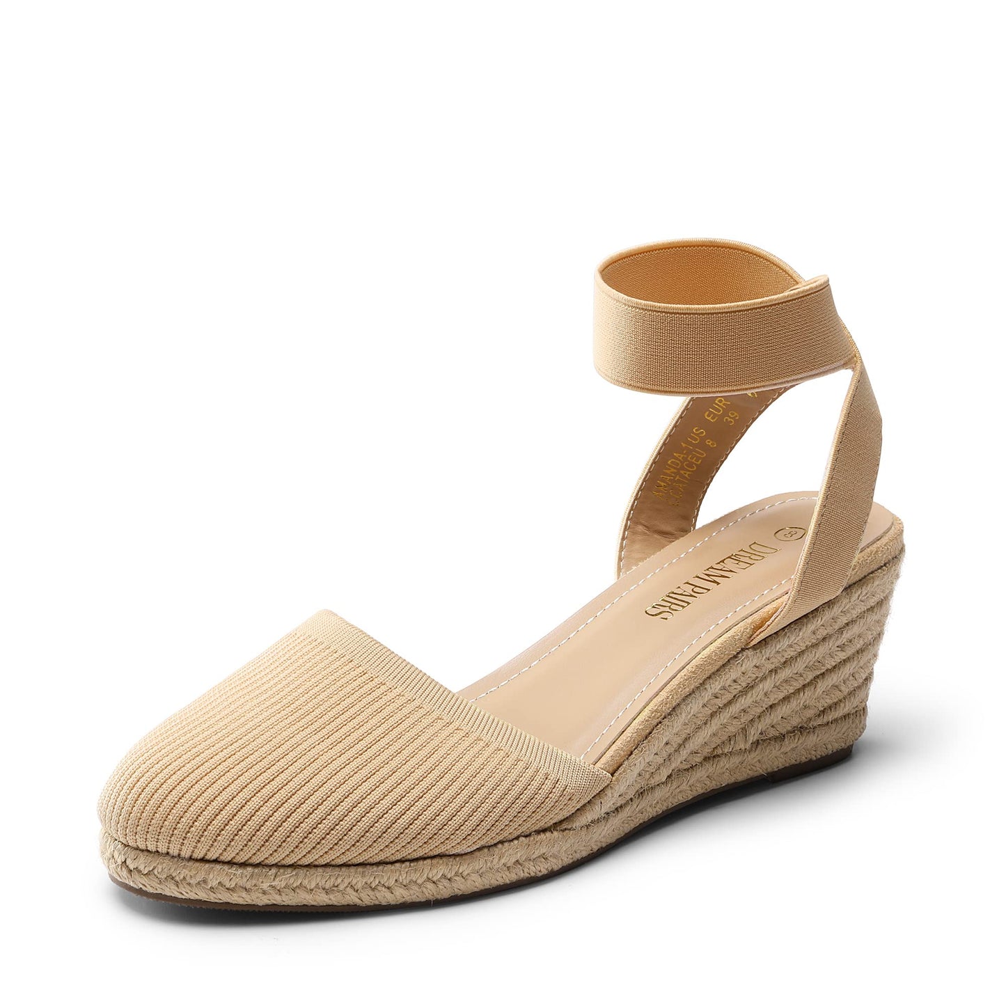 DREAM PAIRS Women's Ankle Strap Wedge Sandals | Espadrilles Sandals, Elastic Ankle Strap, Cushioned Comfort for Summer Outfit, Fashion Dressy Shoes