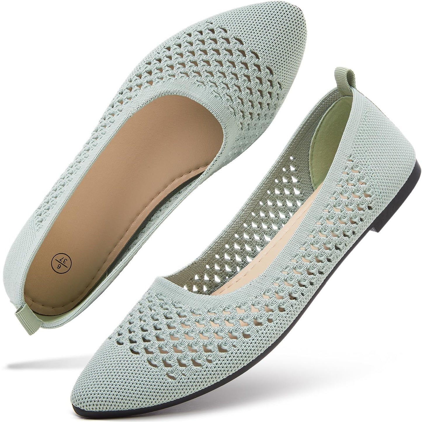 hash bubbie Women's Mesh Flats Shoes Ballet Dress Shoes | knit dressy slip on business non slip breathable casual comfortable pointed toe loafers