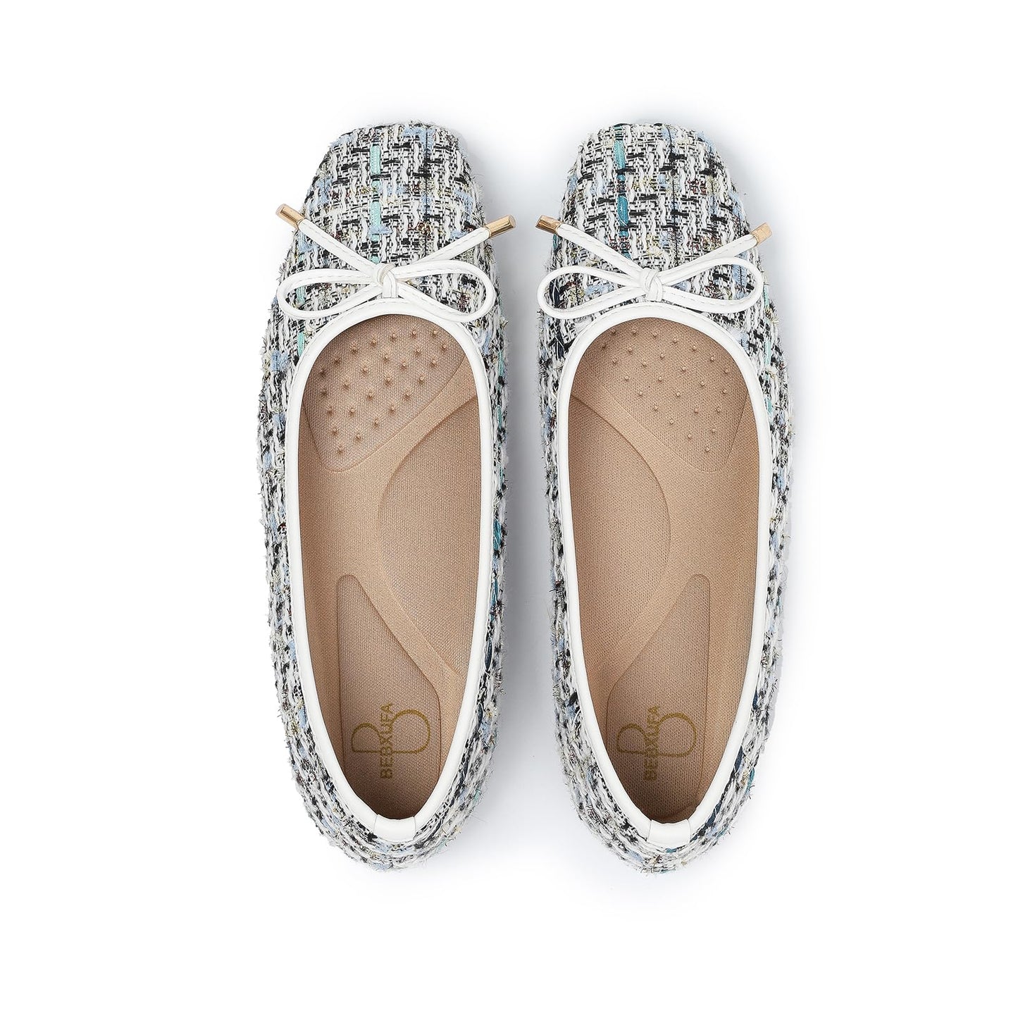 Dressy Flats for Women Square Toe Ballet Flats Comfortable Slip On Work Shoes Arch Support Office & Formal