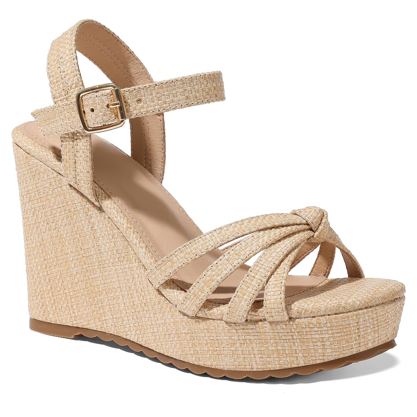 mikarka Wedge Heels Sandals for Women: Open Toe Platform Espadrilles Wedges | Comfortable Beach Summer Shoes, Adjustable Buckle Strap, Cushioned Insole for Daily Wear, Dressy, Casual & Vacation