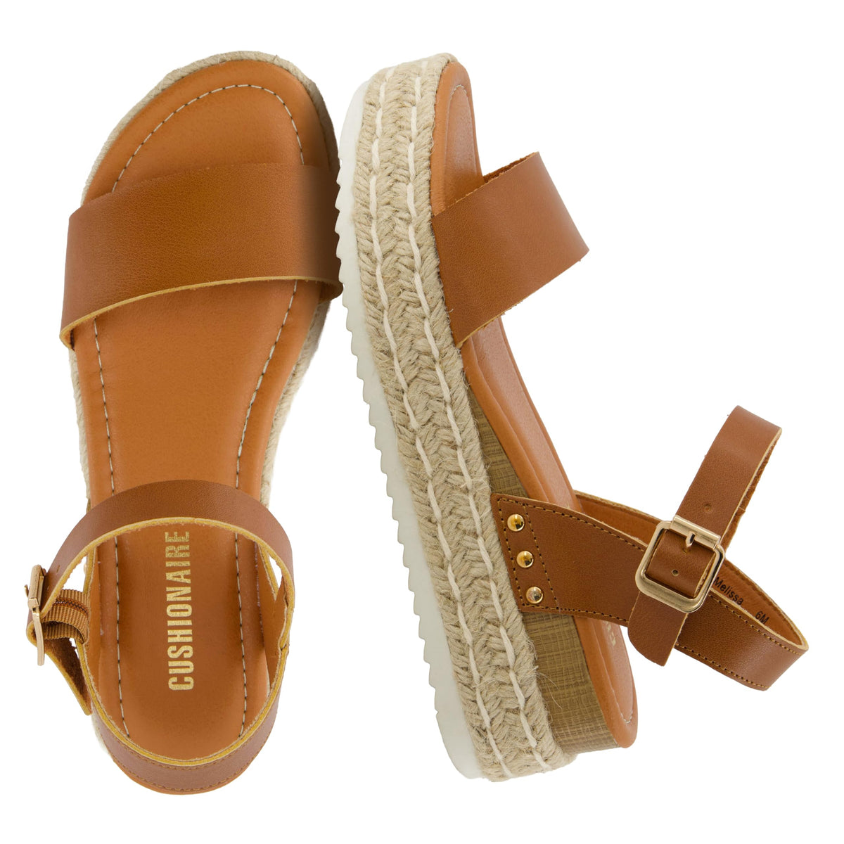 CUSHIONAIRE Melissa Espadrille Platform Sandals For Women with Adjustable Ankle Strap and Memory Foam Insole-Comfortable Womens Sandals for Summer