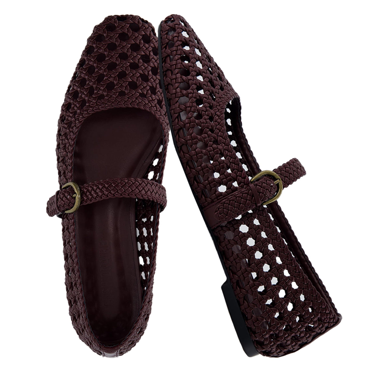 CUSHIONAIRE Weston Hand Woven Mary Jane Flats for Women, Comfortable Dressy Ballet Flats with Braided Adjustable Buckle and Memory Foam Cushioning