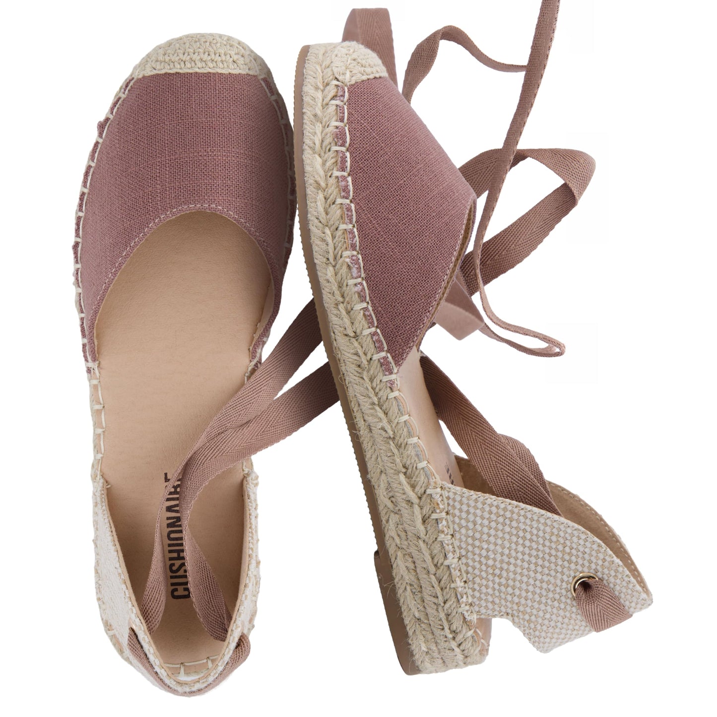 CUSHIONAIRE Talisa Espadrilles for Women, Closed Toe Wedge Sandal with Elastic Ankle Strap and Jute Wrapped Sole