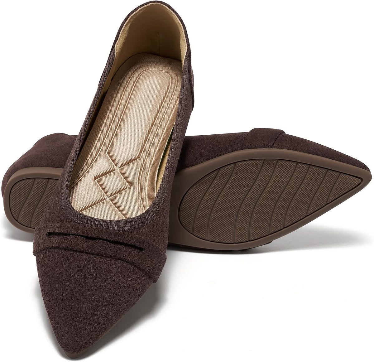 Alicegana Dressy Casual Flats for Women: Comfort Pointed Toe Business Shoes | Slip On Ballet Flats for Work Office 2026 with Memory Foam Insole & Non Slip Sole for Travel Driving Vacation