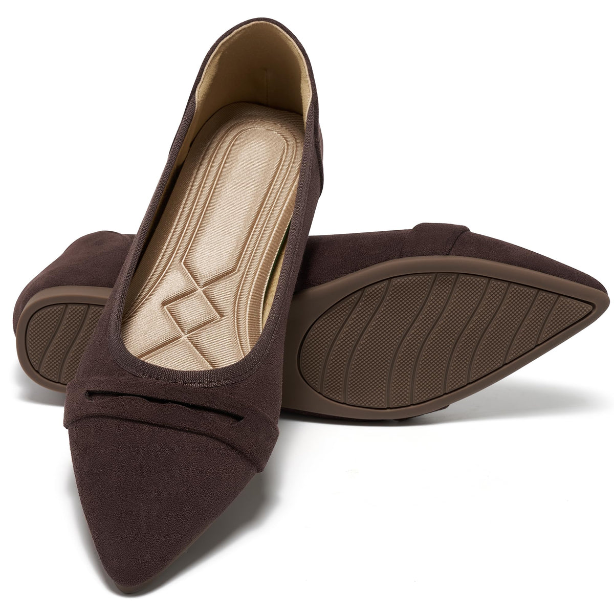 Alicegana Dressy Casual Flats for Women: Comfort Pointed Toe Business Shoes | Slip On Ballet Flats for Work Office 2026 with Memory Foam Insole & Non Slip Sole for Travel Driving Vacation