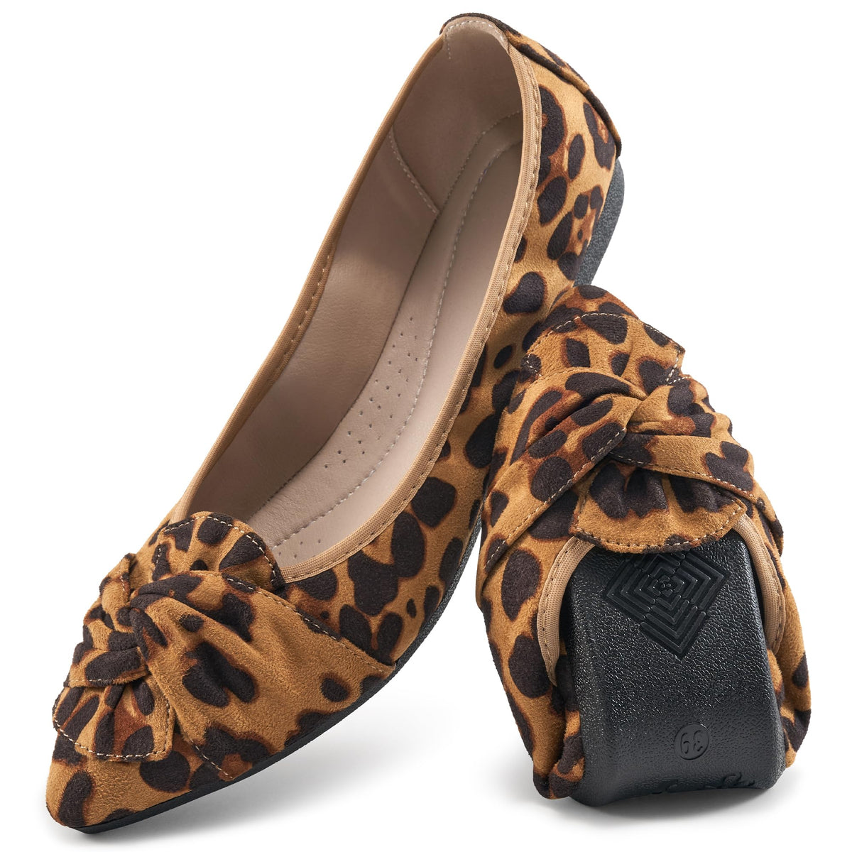 Aomigoct Comfortable Dressy Flats for Women: Cushioned Insole & Lightweight for All-Day Office Comfort - Slip On & Foldable for Working Professional with Bow