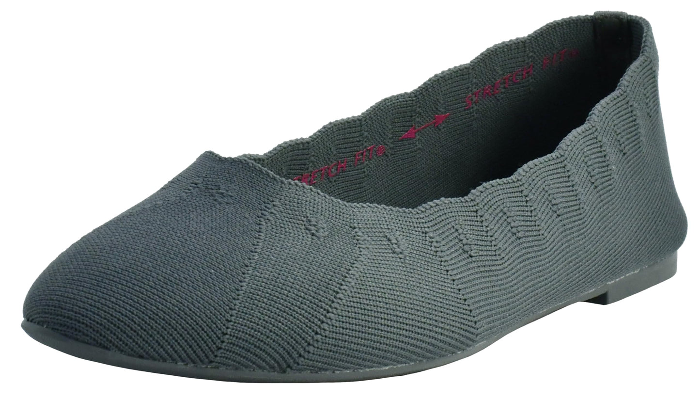 Skechers Women's Cleo Bewitch Ballet Flat | Modern Comfort Casual, Air-Cooled Memory Foam, Stretch Fit, Machine Washable, Vegan