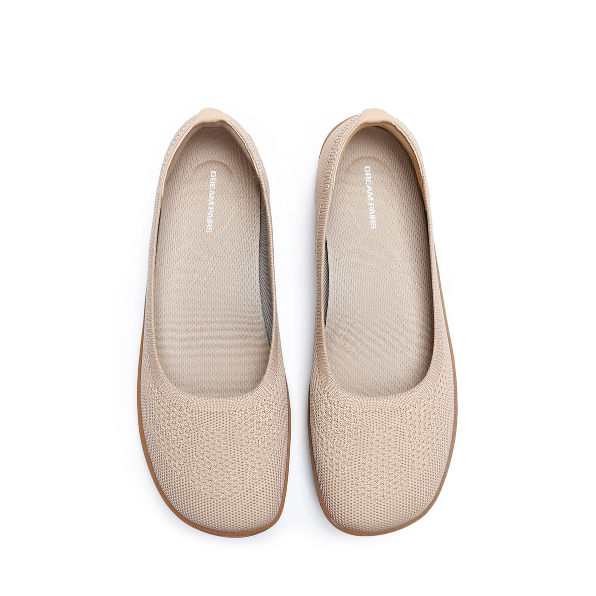 DREAM PAIRS Womens Ballet Wide Toe Arch Support Knit Flats | Foldable, Easy to be Tucked, Non-slip, Breathable Comfort Barefoot Flats Shoes