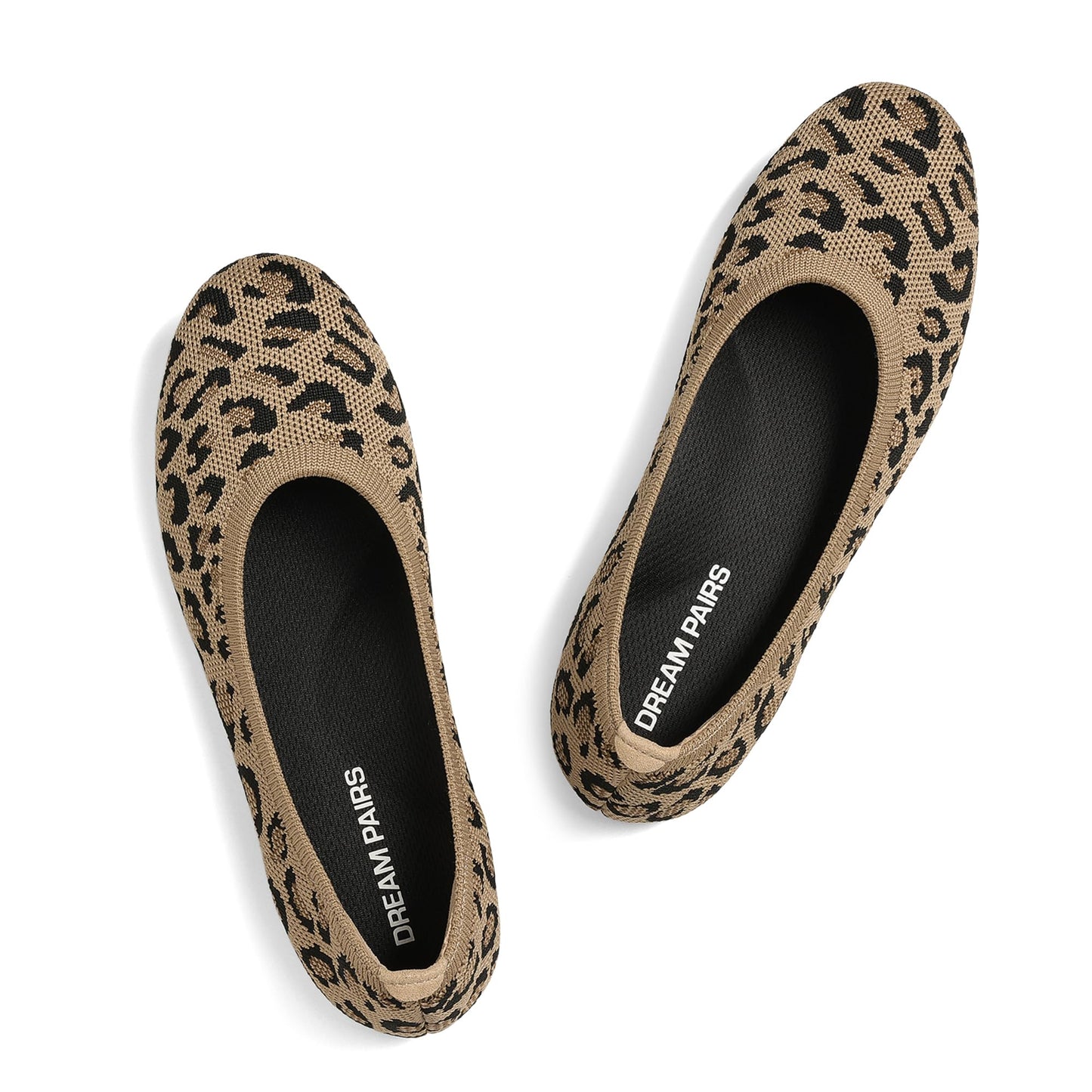 DREAM PAIRS Women's Dress Knit Ballet Comfort Flats | Comfortable Round Toe Slip-On Flexible Portable Breathable Dress Office Flats for Daily Walking and Travel
