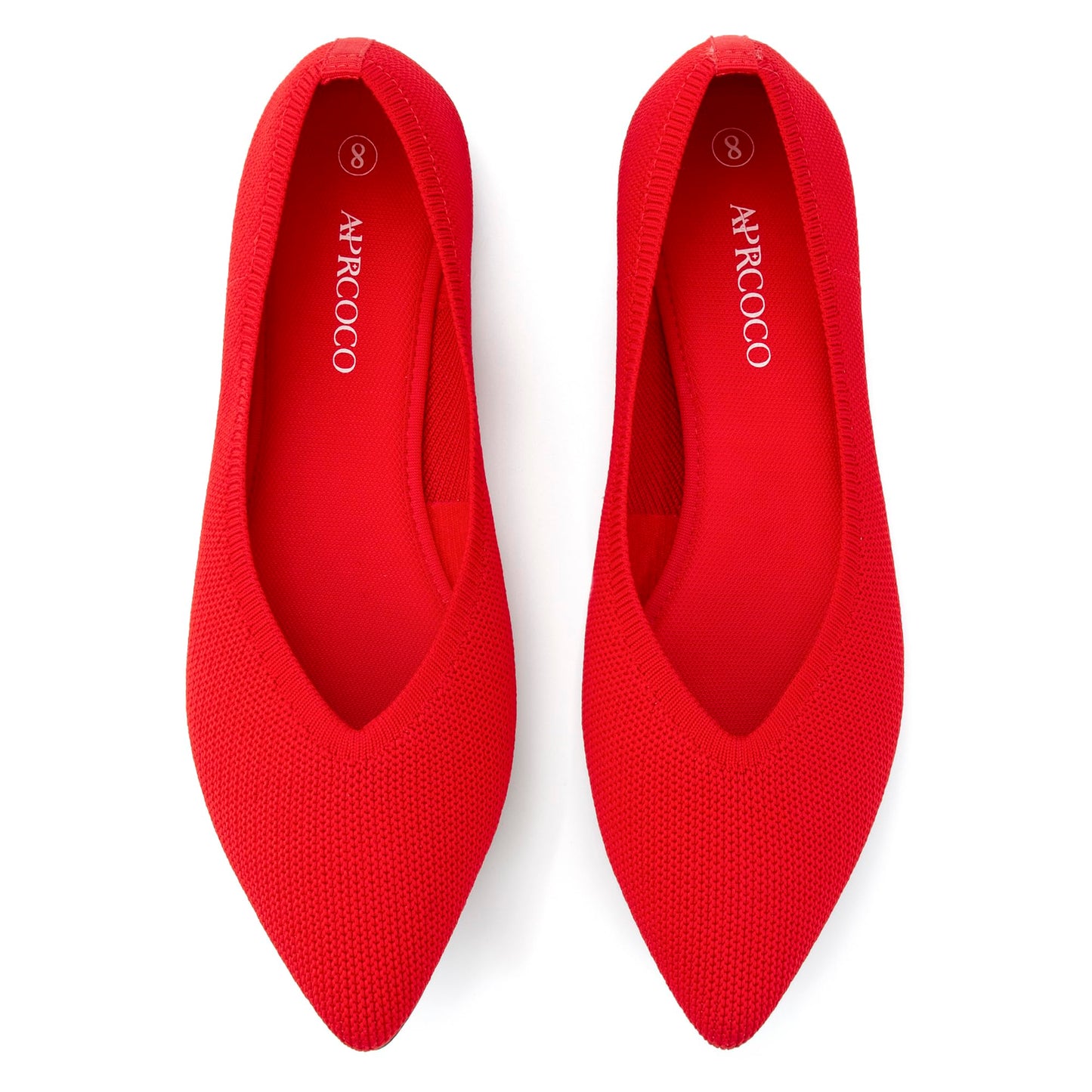 AprCoco Womens Ballet Pointed Toe Knit Flats Lightweight Washable Slip On Flats Shoes for Women Comfort Work Dressy