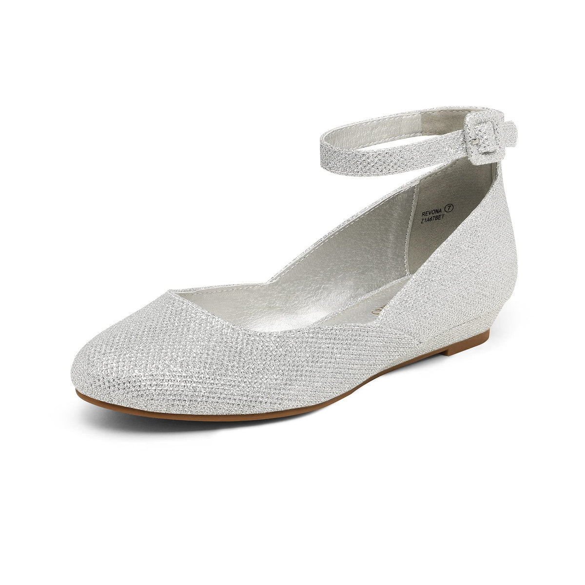 DREAM PAIRS Women's Dress Flats Ballet Low Wedge | Round Toe Flats, Ankle Strap, Comfortable Casual Flat Shoes