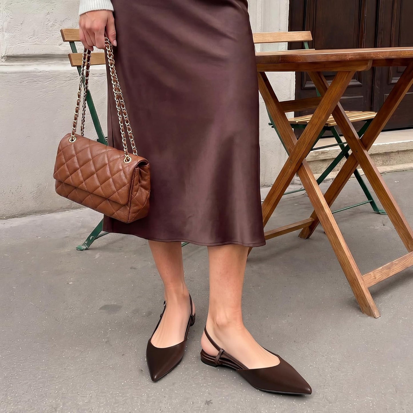 DREAM PAIRS Women's Slingback Dress Ballet Flats | Pointed Toe Flats, Buckle Strap, Classic Low Heel Dress Shoes for Casual Work Office Party