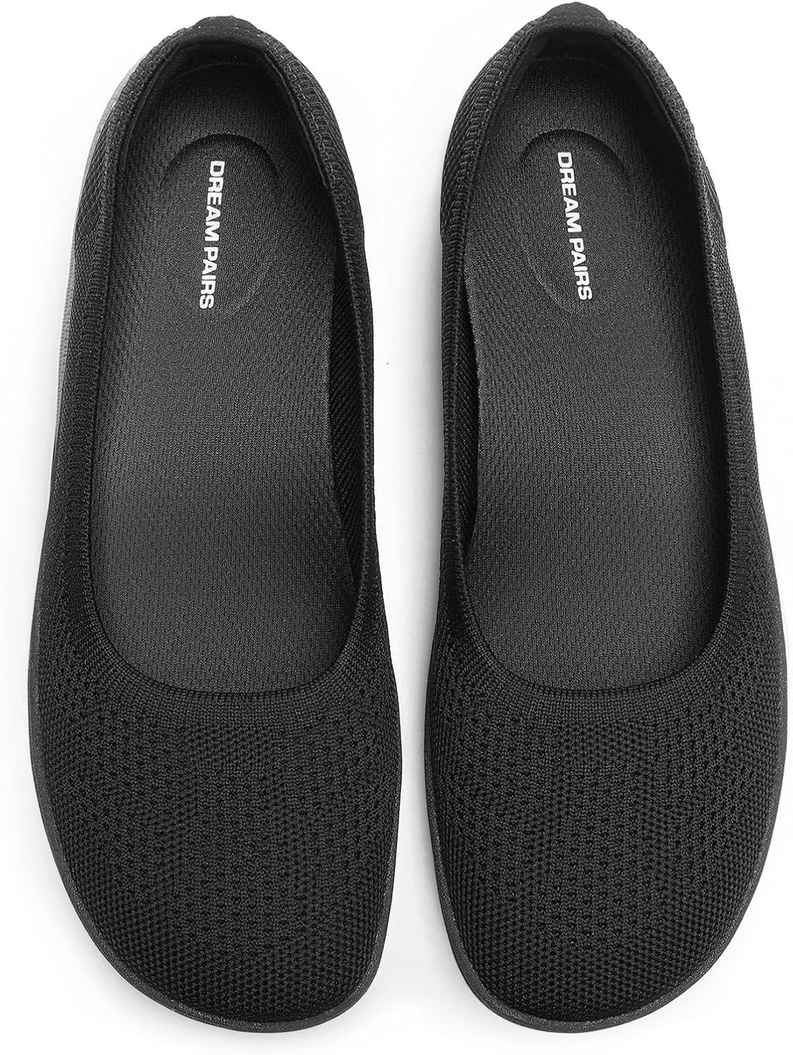 DREAM PAIRS Womens Ballet Wide Toe Arch Support Knit Flats | Foldable, Easy to be Tucked, Non-slip, Breathable Comfort Barefoot Flats Shoes