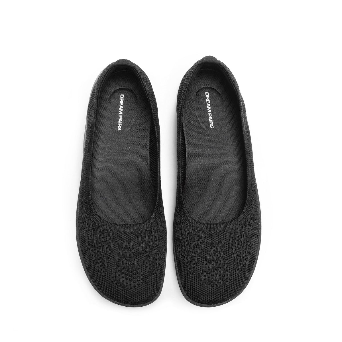 DREAM PAIRS Womens Ballet Wide Toe Arch Support Knit Flats | Foldable, Easy to be Tucked, Non-slip, Breathable Comfort Barefoot Flats Shoes