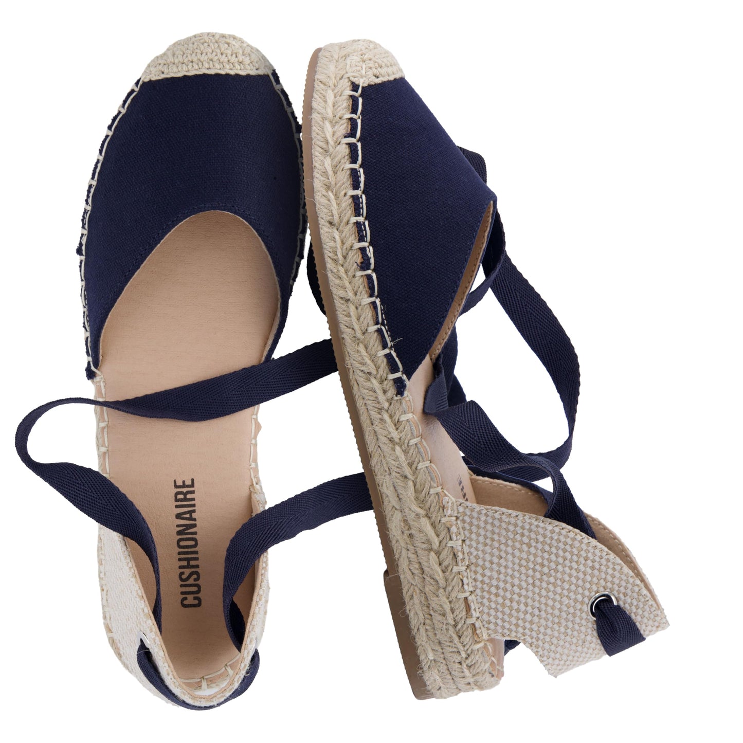 CUSHIONAIRE Talisa Espadrilles for Women, Closed Toe Wedge Sandal with Elastic Ankle Strap and Jute Wrapped Sole