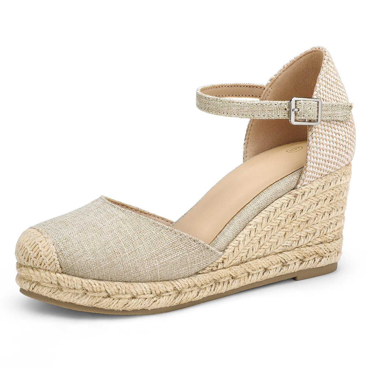 mysoft Women's Platform Espadrille Wedge Sandals Closed Toe Summer Shoes | Comfortable Fit,2.76 Inch Heel,Breathable,Adjustable Ankle Strap Buckle,Non-Slip Rubber,Casual Walking Vacation