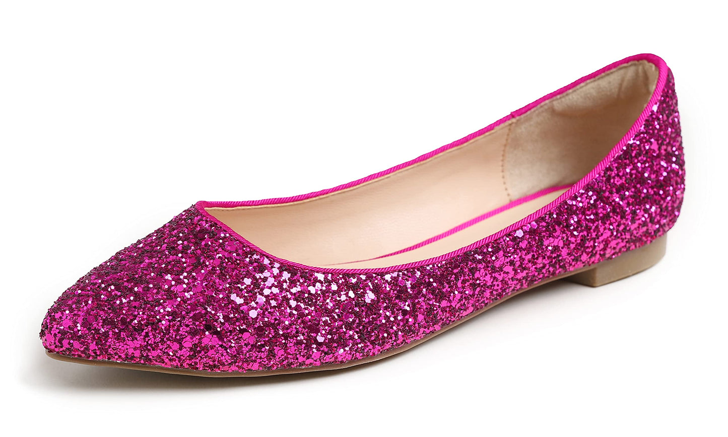 FEVERSOLE Women's Macaroon Colorful Memory Foam Cushion Insock Patent Ballet Flat