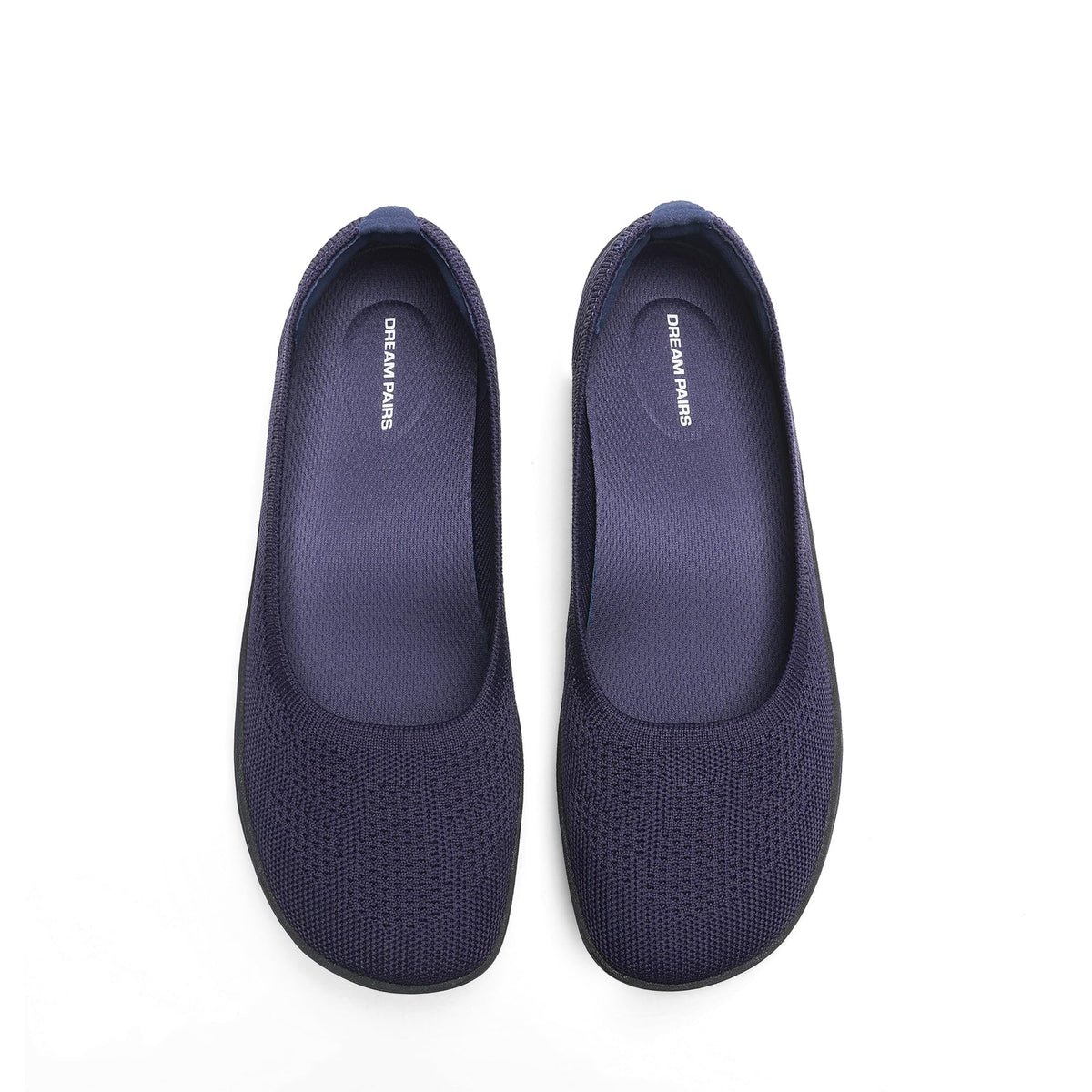 DREAM PAIRS Womens Ballet Wide Toe Arch Support Knit Flats | Foldable, Easy to be Tucked, Non-slip, Breathable Comfort Barefoot Flats Shoes