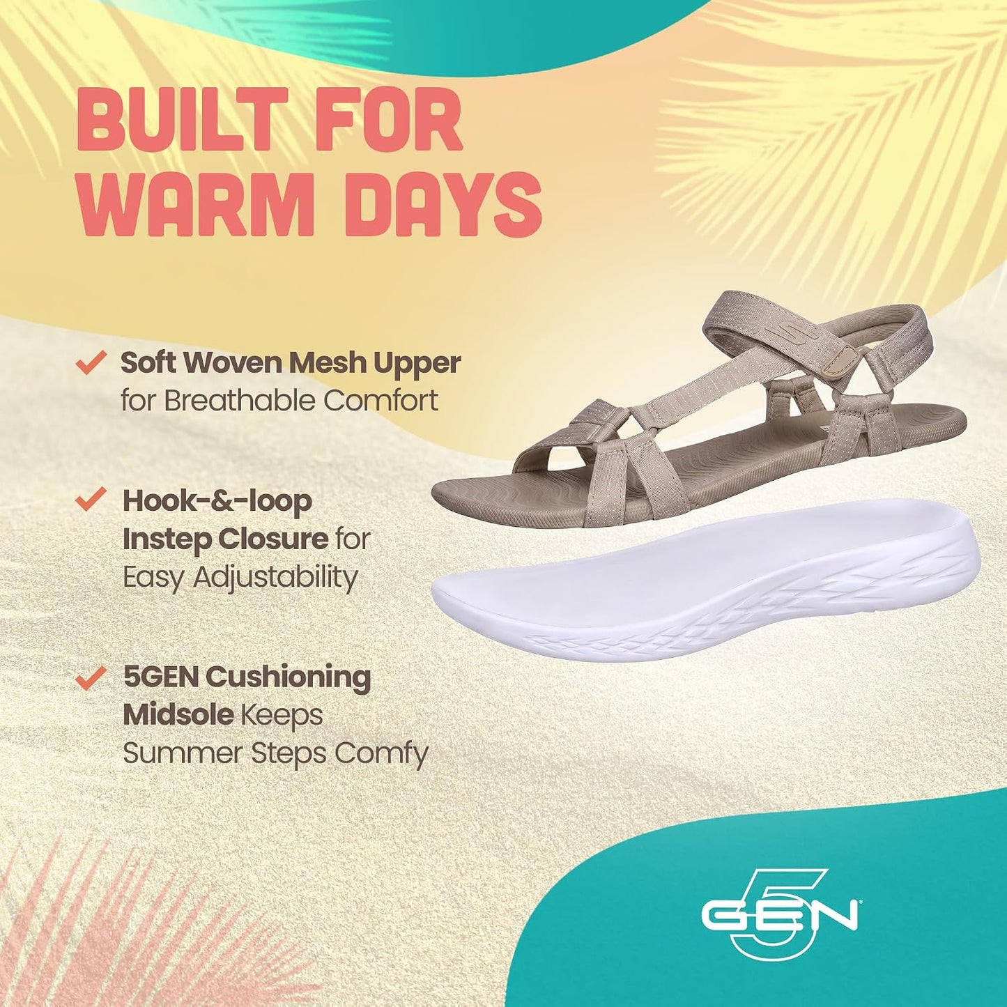 Skechers Women's On-The-go 600-Brilliancy Sport Sandal | Casual, 5GEN Cushioning, Air-Cooled Goga Mat, Machine Washable, Vegan, River sandal