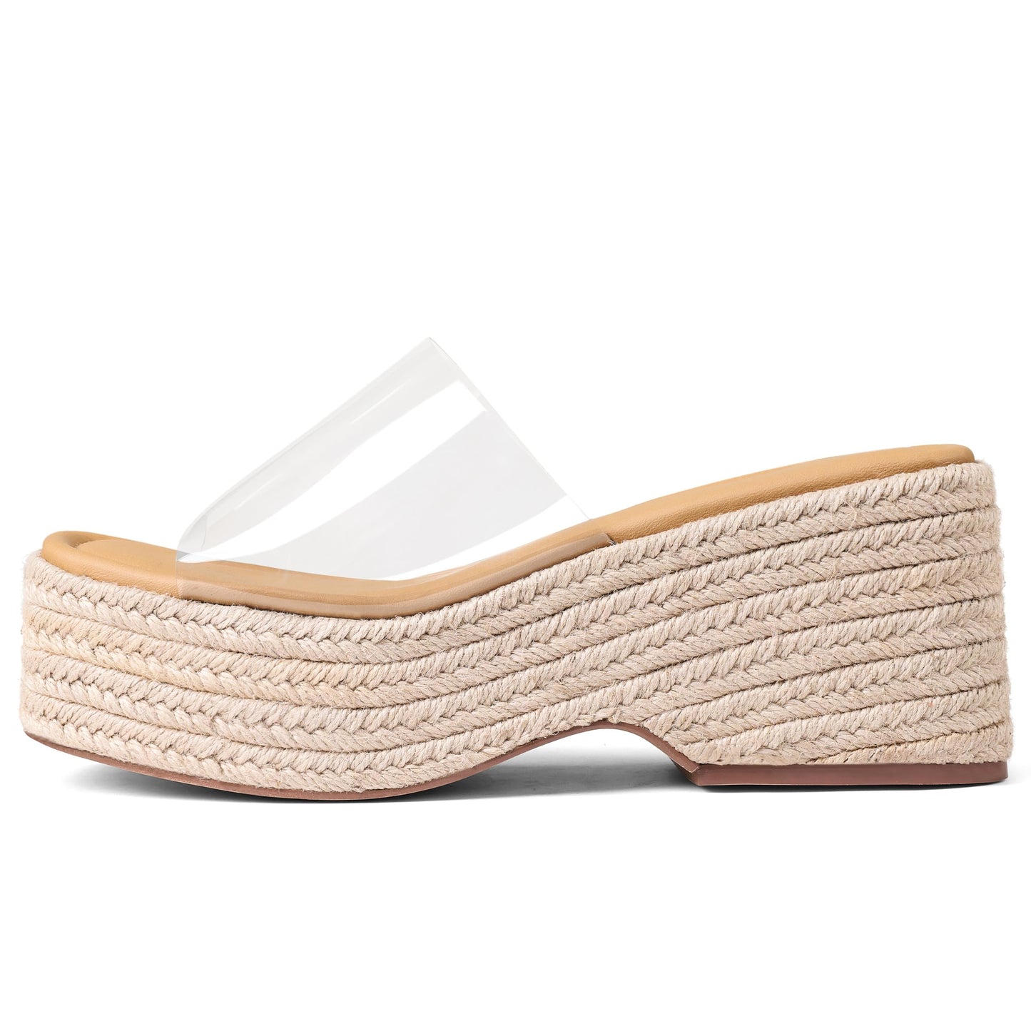 EQAUDES Platform Sandals For Women Espadrilles Wedges Summer Beach Shoes | Raffia, Woven, Chunky Block Heels, Dressy Slides, Non-Slip Sole, Slip On, Square Open Toe, Daliy And Vacation Outfits