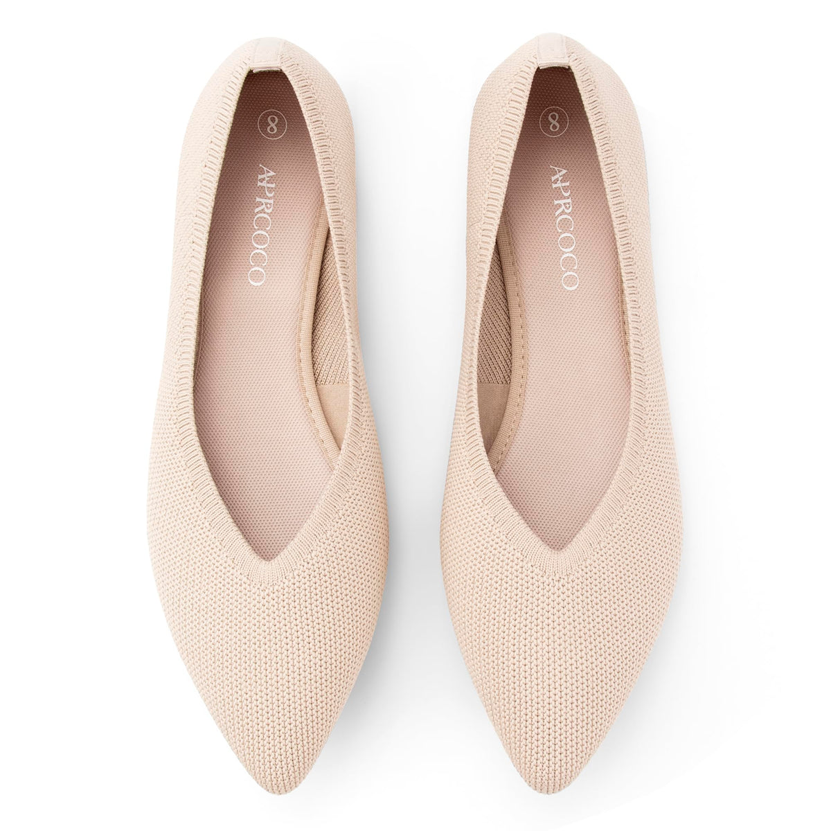 AprCoco Womens Ballet Pointed Toe Knit Flats Lightweight Washable Slip On Flats Shoes for Women Comfort Work Dressy