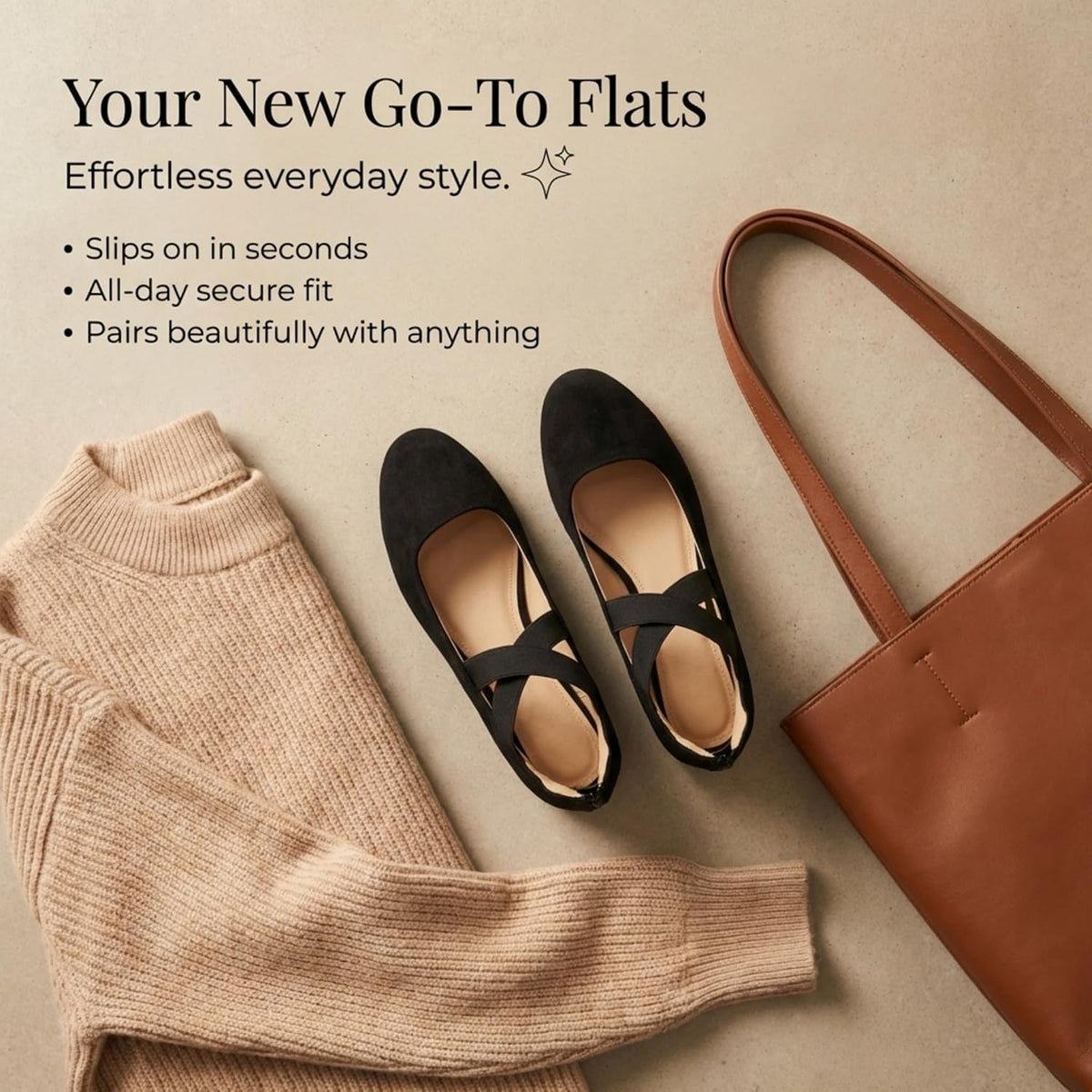 EMMA NEW YORK Ankle Strap Flats for Women | Foam Cushioned Insole, Criss Cross Elastic Strap, Dressy Mary Jane Style