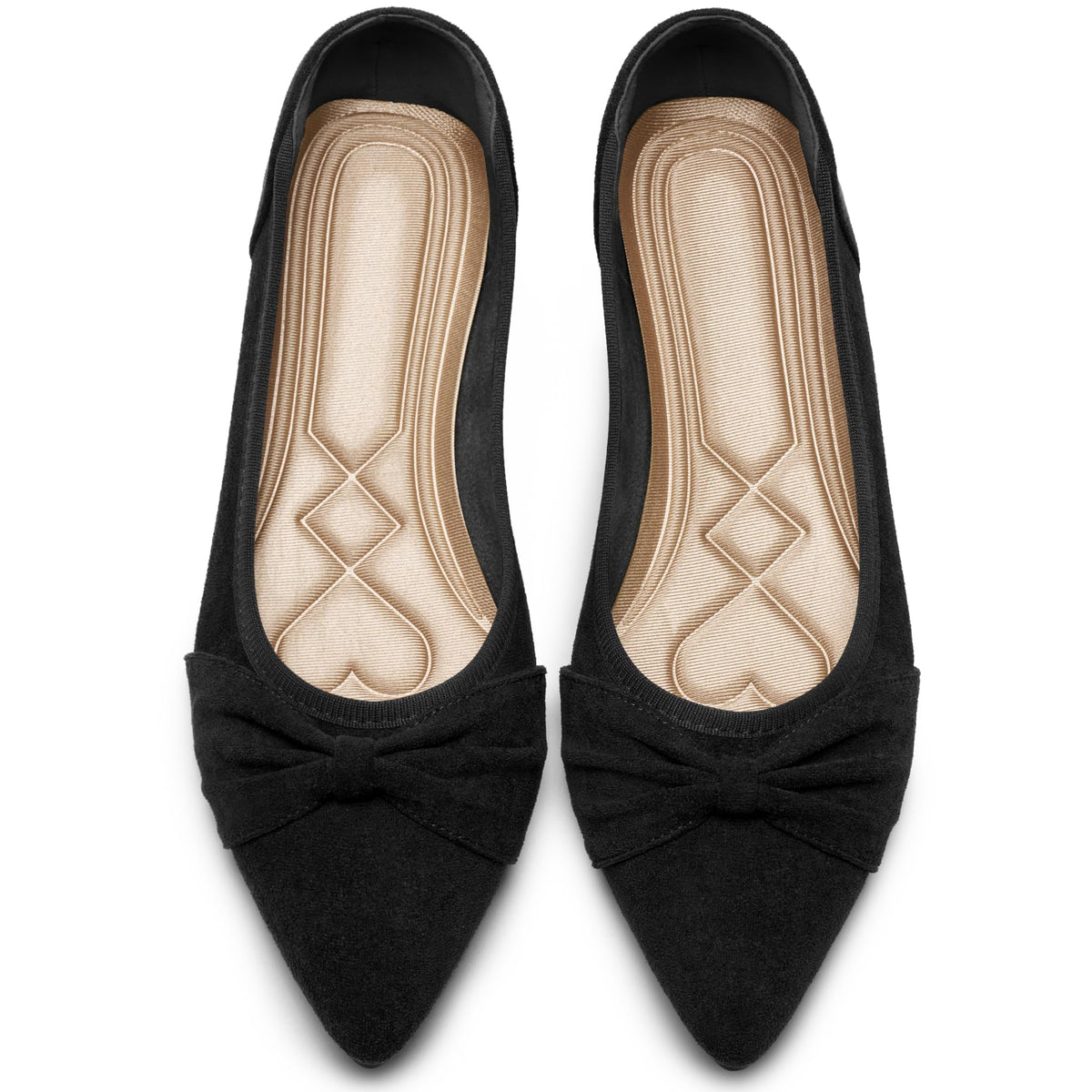 Ecetana Womens Flats Ballet Shoes: Comfortable Dressy Pointed Toe Bow Flats 2026 Foldable Slip On Dress Shoes for Work Office Business Wedding Casual