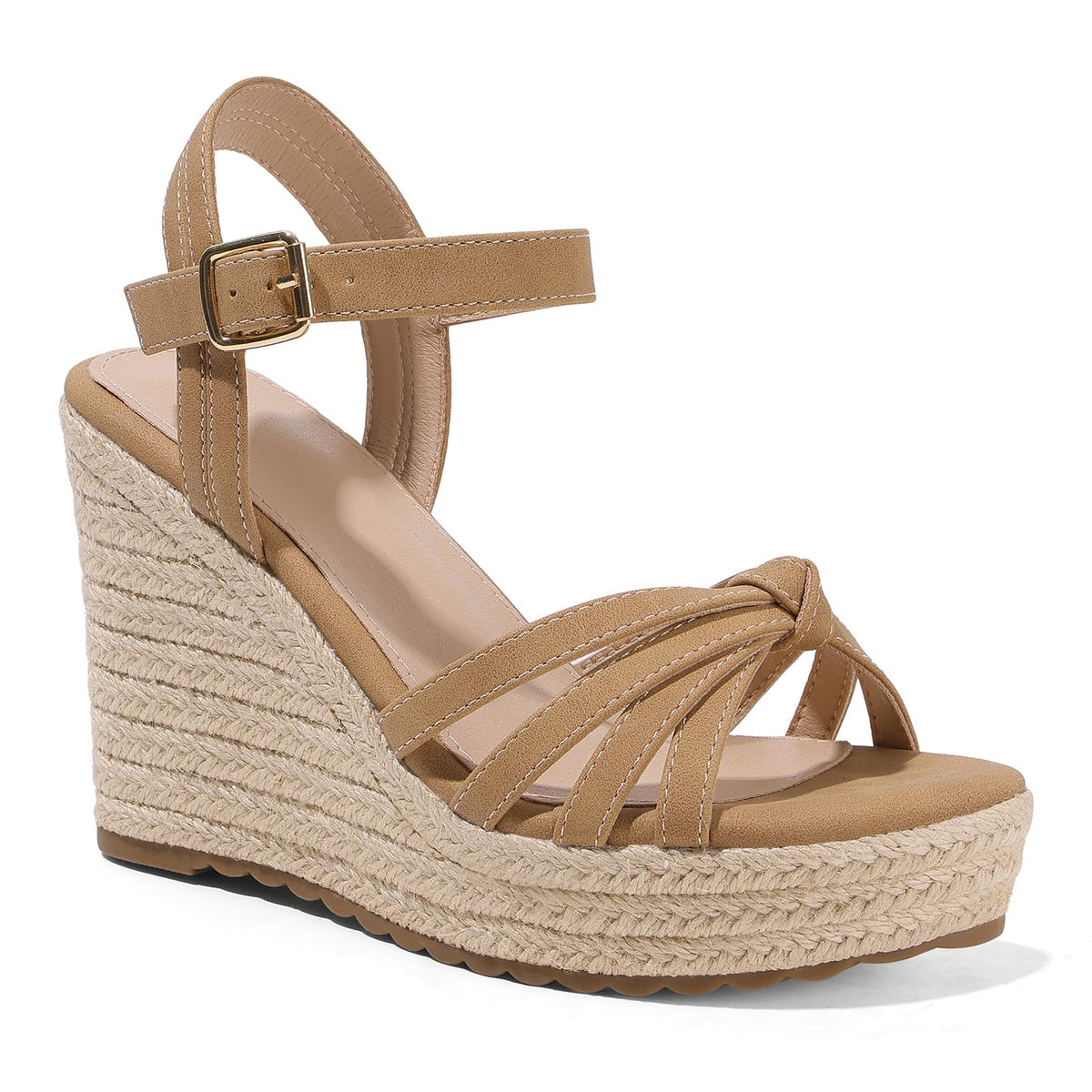 mikarka Wedge Heels Sandals for Women: Open Toe Platform Espadrilles Wedges | Comfortable Beach Summer Shoes, Adjustable Buckle Strap, Cushioned Insole for Daily Wear, Dressy, Casual & Vacation