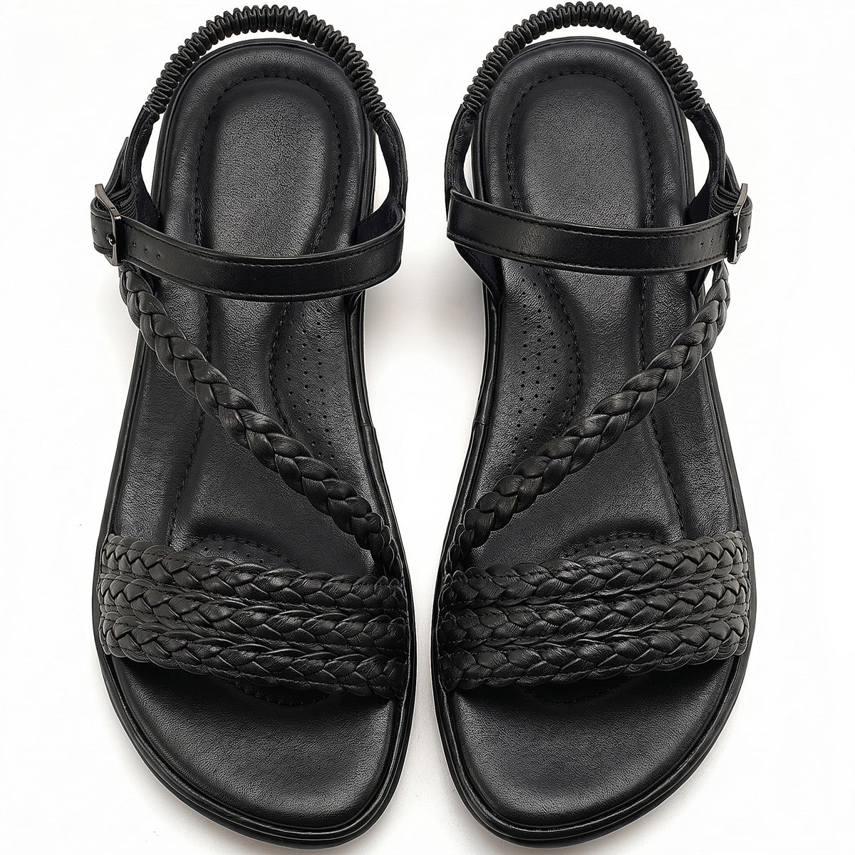 Aomigoct Dressy Womens Sandals Summer: Comfortable Strappy Flats Sandals Women - Casual Walking Woman Shoes